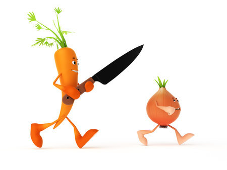 3d rendered illustration of some funny food charactersの写真素材