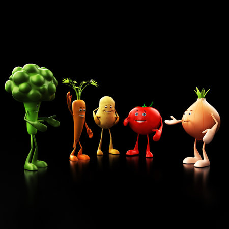 3d rendered illustration of some funny food charactersの写真素材