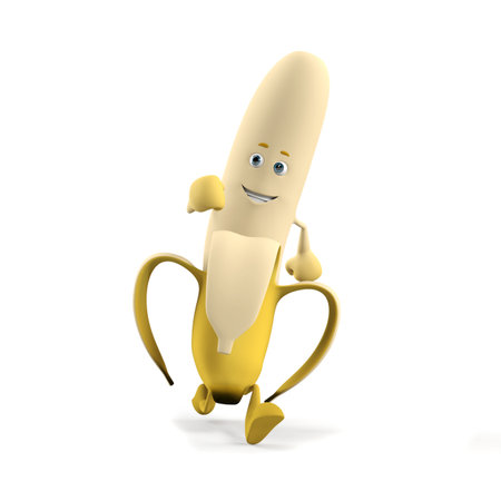 3d rendered illustration of a banana characterの写真素材
