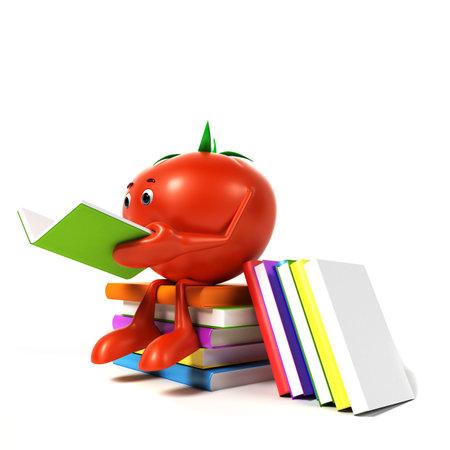 3d rendered illustration of a tomato characterの写真素材