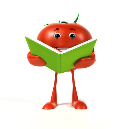 3d rendered illustration of a tomato characterの写真素材