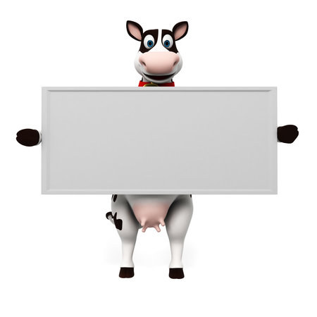 3d rendered illustration of a toon cow の写真素材