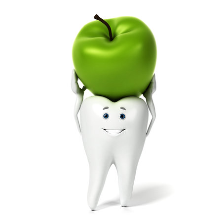 3d rendered illustration of a tooth characterの写真素材