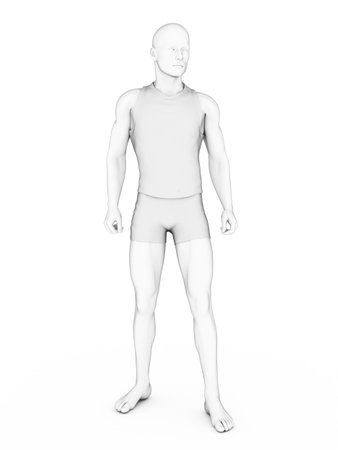 3d rendered character standing/posing aroundの写真素材