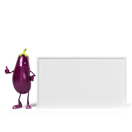 3d rendered illustration of a funny aubergine characterの写真素材