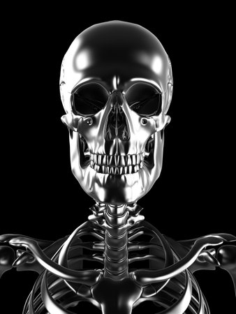 3d rendered illustration - metal skeletonの写真素材