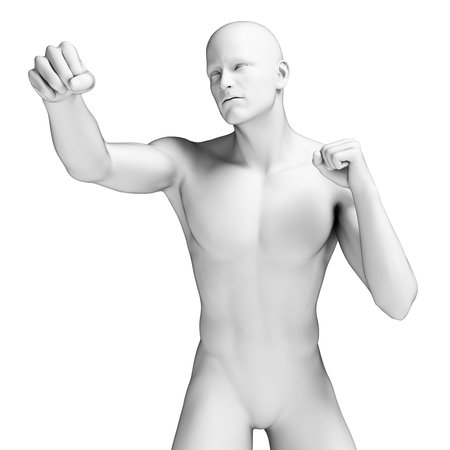 3d rendered illustration - white fighterの写真素材