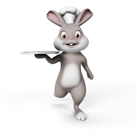 3d rendering of a cute easter bunnyの写真素材