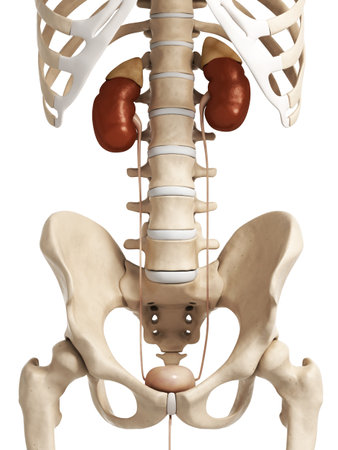 3d rendered illustration of the urinary systemの写真素材