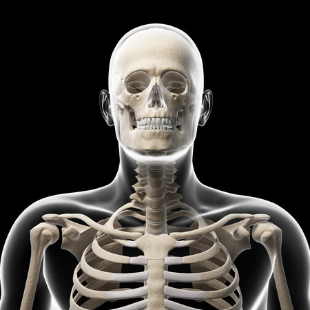 guy bending his neckの写真素材