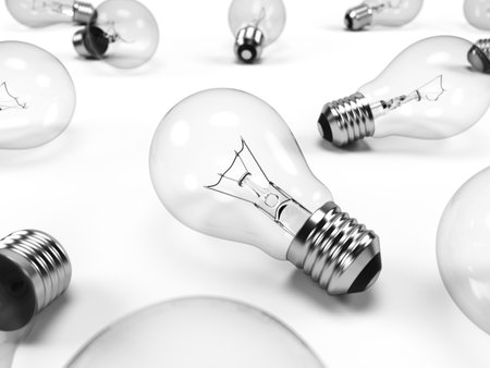 3d rendered illustration of a light bulbの写真素材