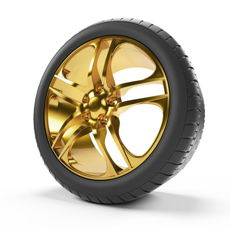 3d rendered illustration of a golden rimの写真素材