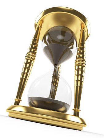 3d rendered illustration of a golden hour glass
