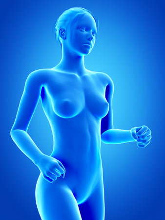 jogging woman - blueの写真素材