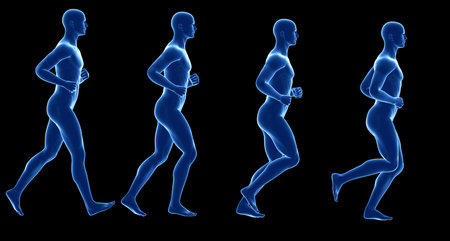 running cycle illustration - blue body