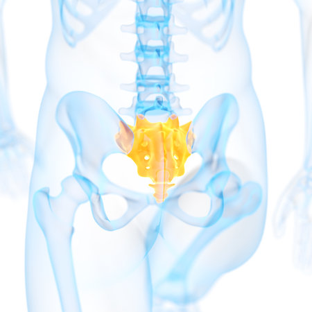medical 3d illustration of the sacrumの写真素材