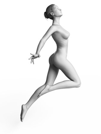3d rendered illustration of a white femaleの写真素材
