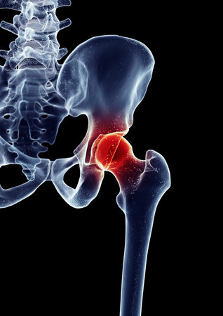 medically accurate illustration - painful hipの写真素材