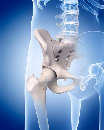 medically accurate illustration of the human skeleton - the hipの写真素材