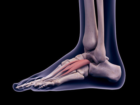 medically accurate illustration of the extensor digitorium brevis