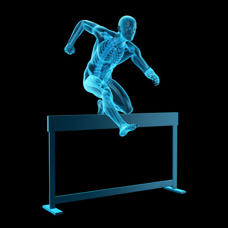 medically accurate 3d illustration of a runner pose