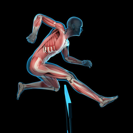 medically accurate 3d illustration of a runner poseの写真素材