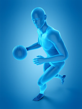 medically accurate 3d illustration of basketball playerの写真素材
