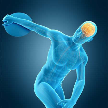 medically accurate 3d illustration of a discus throwerの写真素材