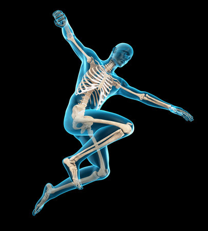 medically accurate 3d illustration of a sportsman poseの写真素材