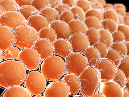 3d rendered, medically accurate illustration of human fat cellsの写真素材
