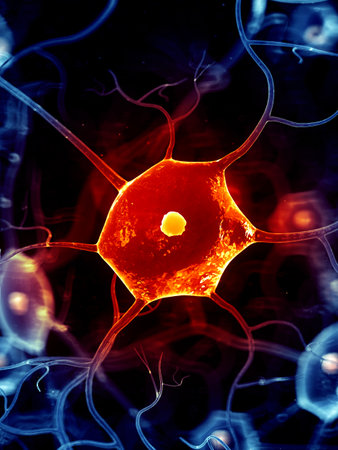 3d rendered illustration of an active nerve cell