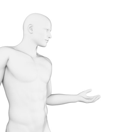 3d rendered illustration of a posing maleの写真素材