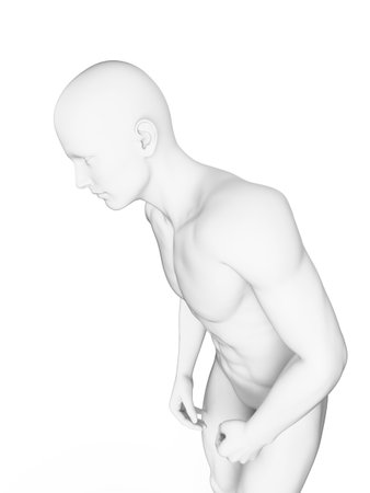 3d rendered illustration of a person with parkinsonの写真素材