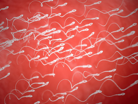 medically accurate 3d rendering of a sperm swarmの写真素材