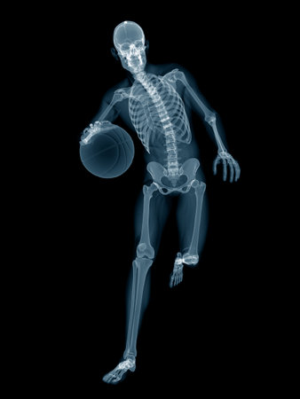 3d rendered medically accurate illustration of basketball player x-rayの写真素材