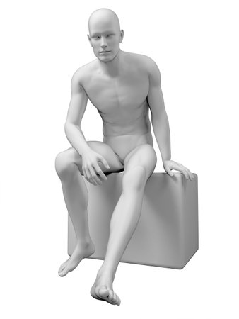 3d rendered medically accurate illustration of a sitting manの写真素材