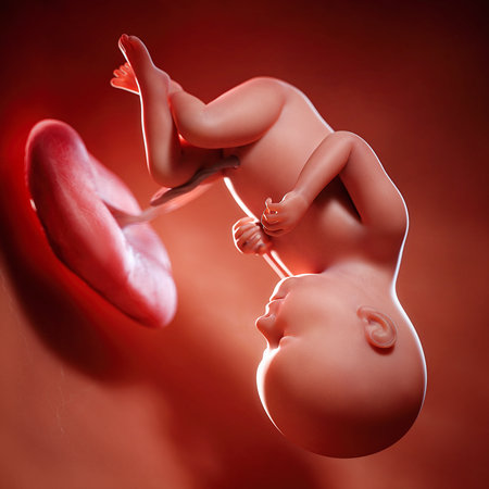 3d rendered medically accurate illustration of a fetus week 37の写真素材