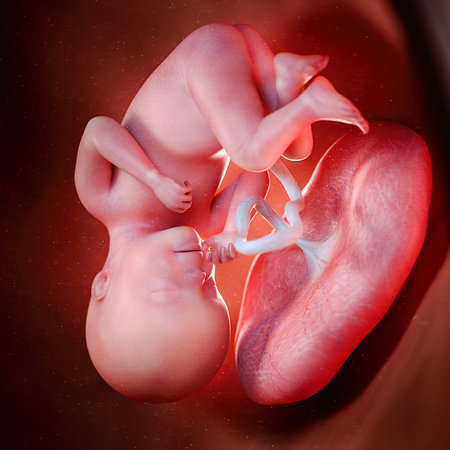 3d rendered medically accurate illustration of a fetus week 27の写真素材