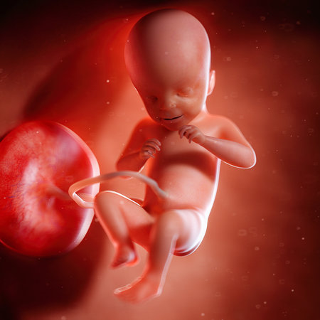 3d rendered medically accurate illustration of a fetus week 21の写真素材