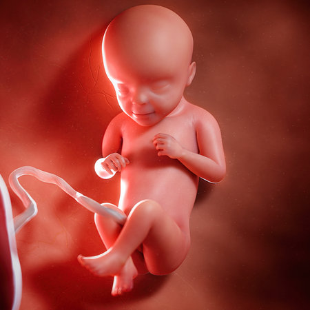 3d rendered medically accurate illustration of a fetus week 29の写真素材