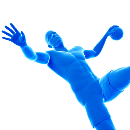 3d rendered medically accurate illustration of handball playerの写真素材