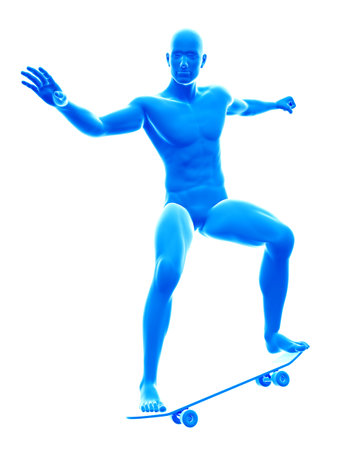 3d rendered medically accurate illustration of a skaterの写真素材