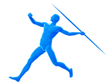 3d rendered medically accurate illustration of a javelin throwerの写真素材