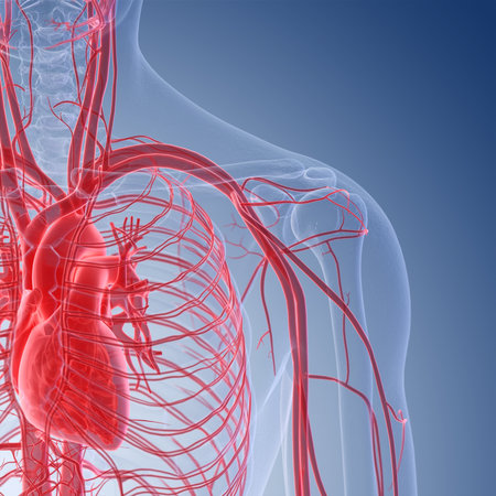 3d rendered medically accurate illustration of the human shoulder blood vessels