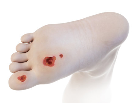 3d rendered, medically accurate illustration of a foot ulcerの写真素材