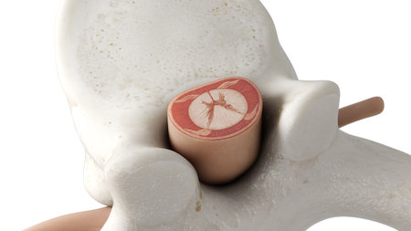3d rendered medically accurate illustration of a spinal cord cross-section