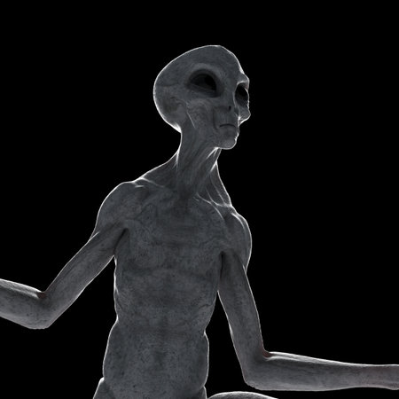 3d rendered illustration of a humanoid alienの写真素材