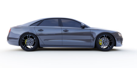 3d rendered illustration of a black carの写真素材
