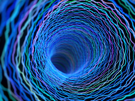 3d rendered illustration of an abstract plexus tunnelの写真素材