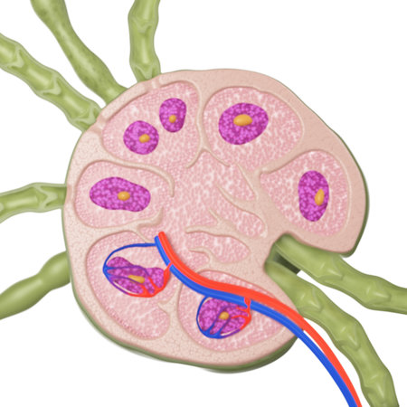 3d rendered medically accurate illustration of a lymph node cross section